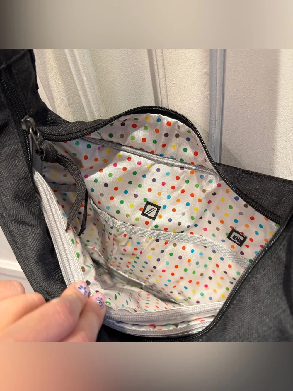 Ogio Charcoal Gray Inner Pockets Brooklyn Tablet Cross Body Messenger Bag Purse